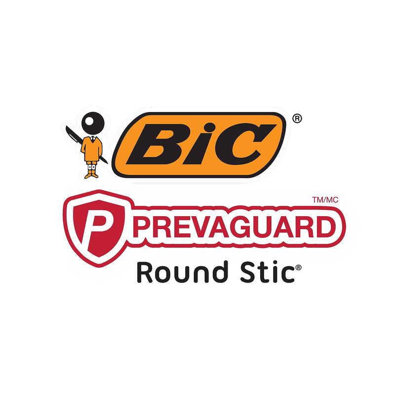 BIC Prevaguard Round Stic Ballpoint Pen, Medium Point, Blue Ink, 8/Pack (GSAMP81-BLU)