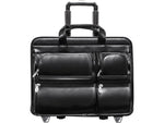 McKlein CLINTON Leather Briefcase, Laptop Compatible, Brown (88444)