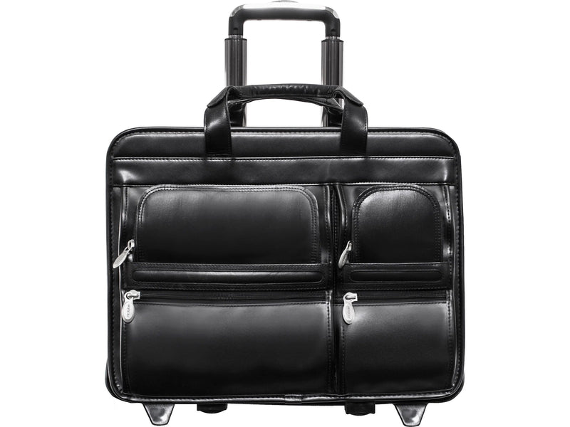 McKlein CLINTON Leather Briefcase, Laptop Compatible, Brown (88444)