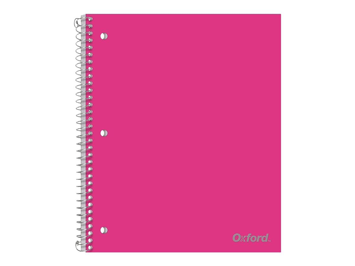 Oxford 1-Subject Notebooks,  8.5" x 11", College Ruled, 100 Sheets, Assorted Colors (10590)