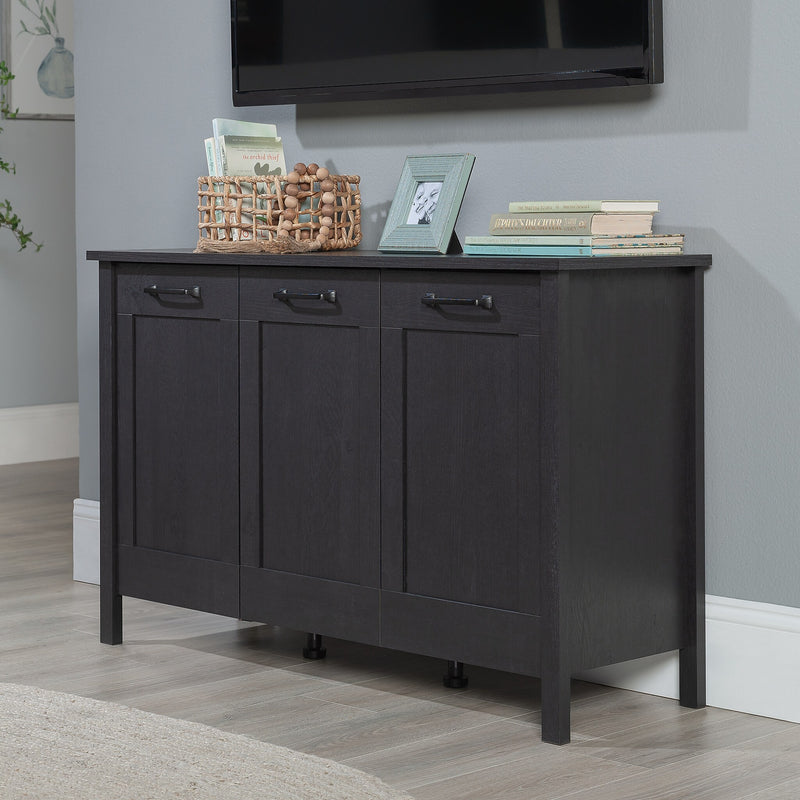 Sauder Select 30"H Storage Cabinet with 4 Shelves, Raven Oak (433978)