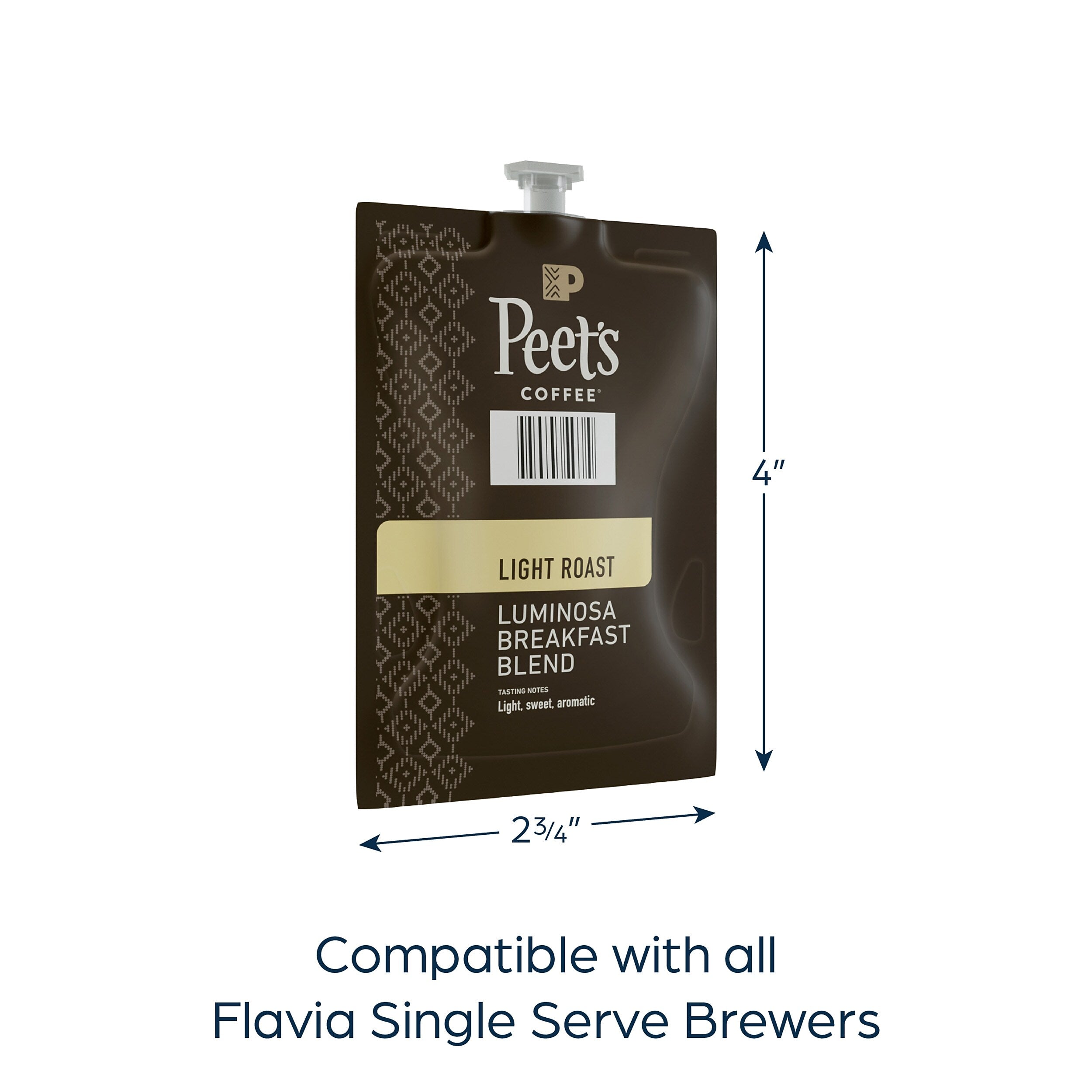 Peet's Coffee Colombia Luminosa Breakfast Blend Coffee Flavia Freshpacks, Light Roast, 76 Packs/Carton (LPC00264)