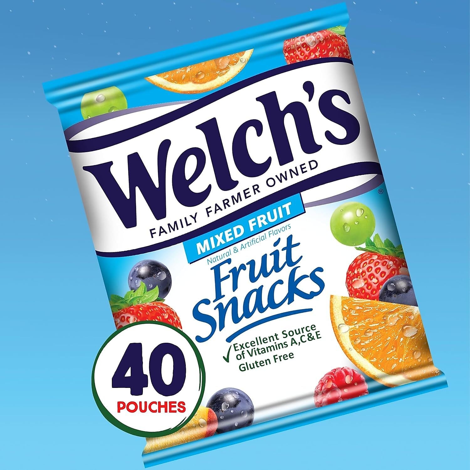 Welch's Gluten Free Mixed Fruit Snacks Gummies, 0.8 oz., 40/Box (PIM84068)