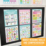 Hadley Designs 11" x 14" Colorful Sound Wall Phonics and Vowels English Posters, 9/Set (HDDX004ACFGFJ)