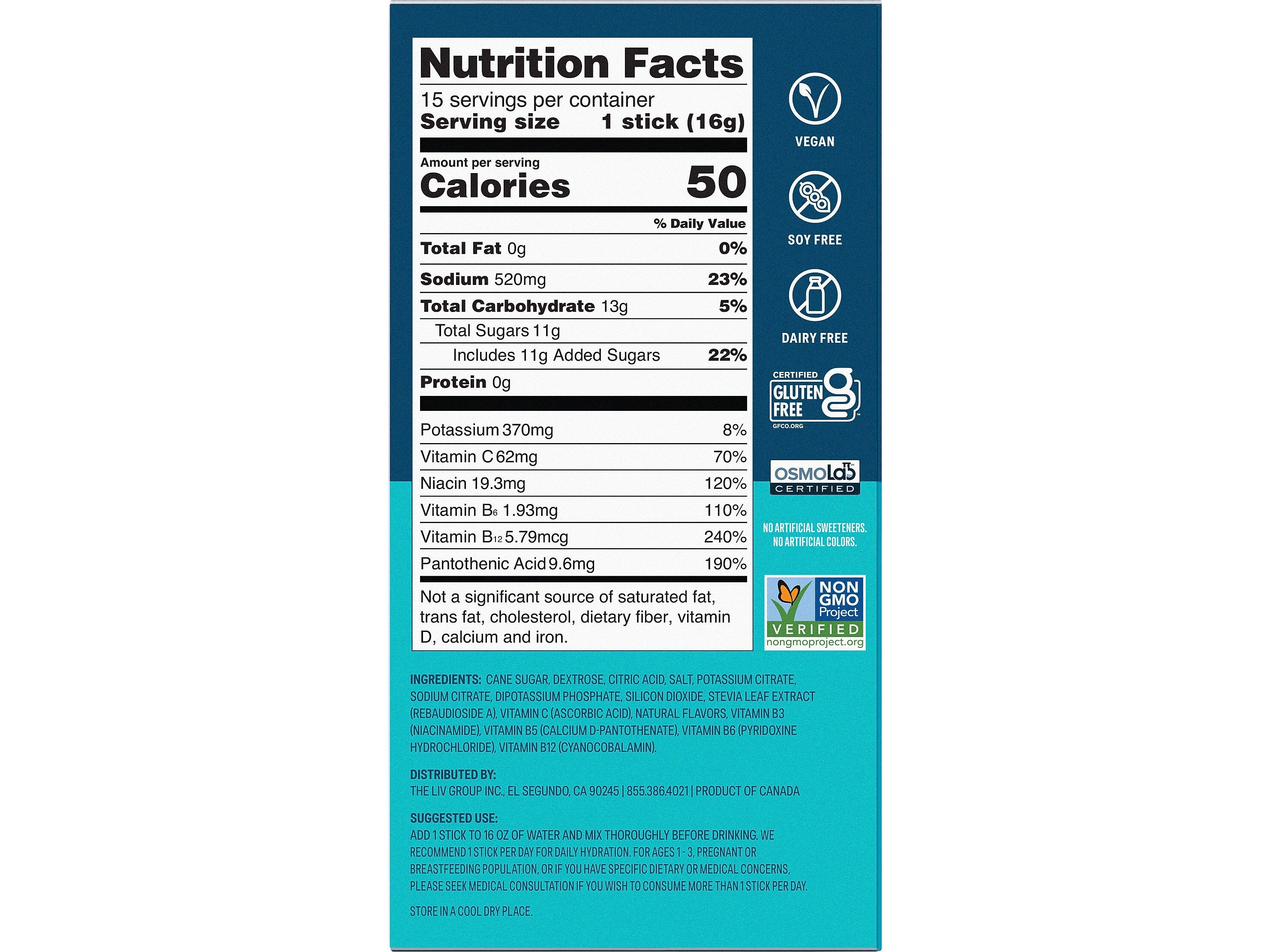 LIQUID I.V. Hydration Multiplier Passion Fruit Electrolyte Powder Drink Mix, 0.56 oz., 15 Sticks/Pack (LVM-1503)