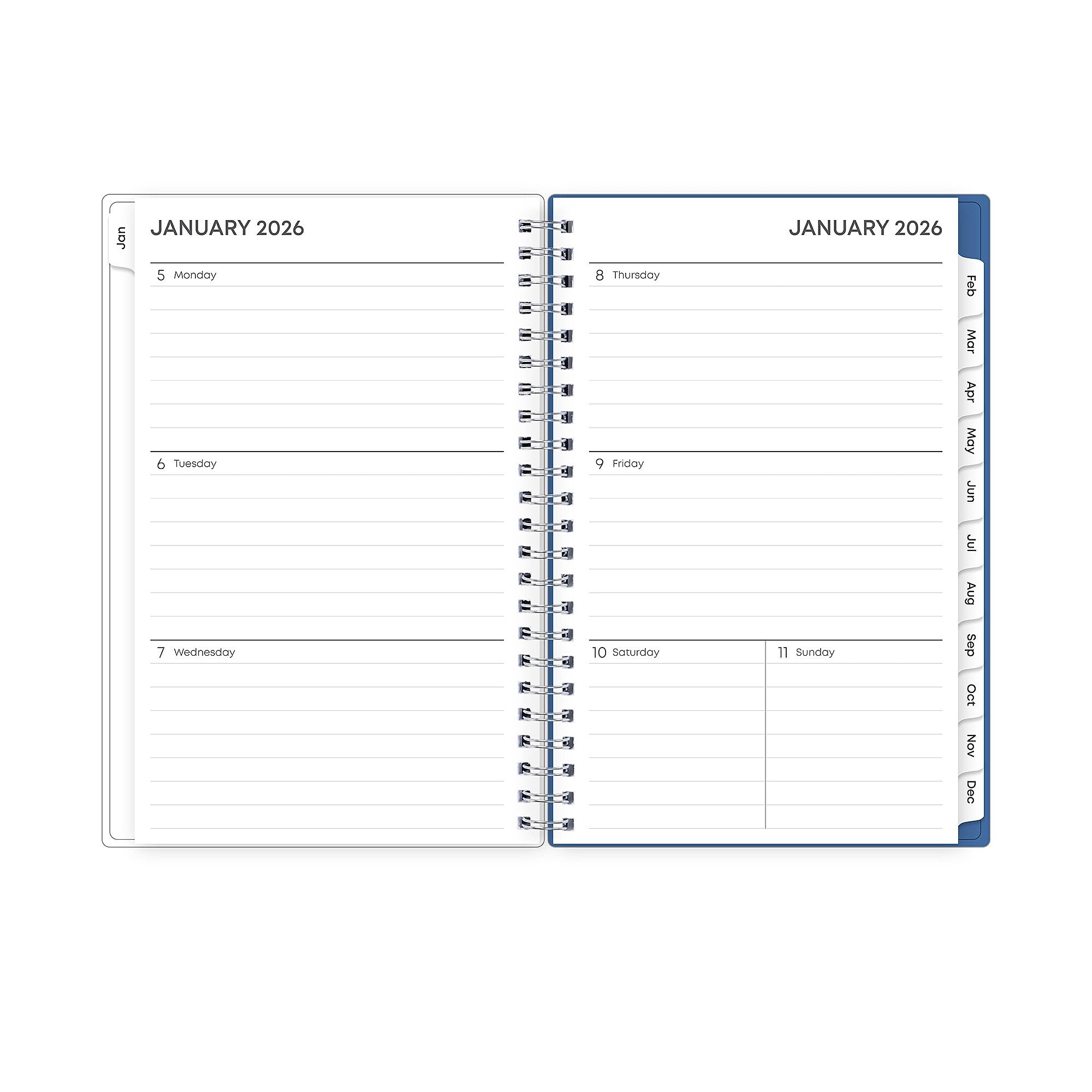 Planning Calendar BS Savoy Cool PP 5x8 RY26 Wkly/Mthly Safety Wirebound -