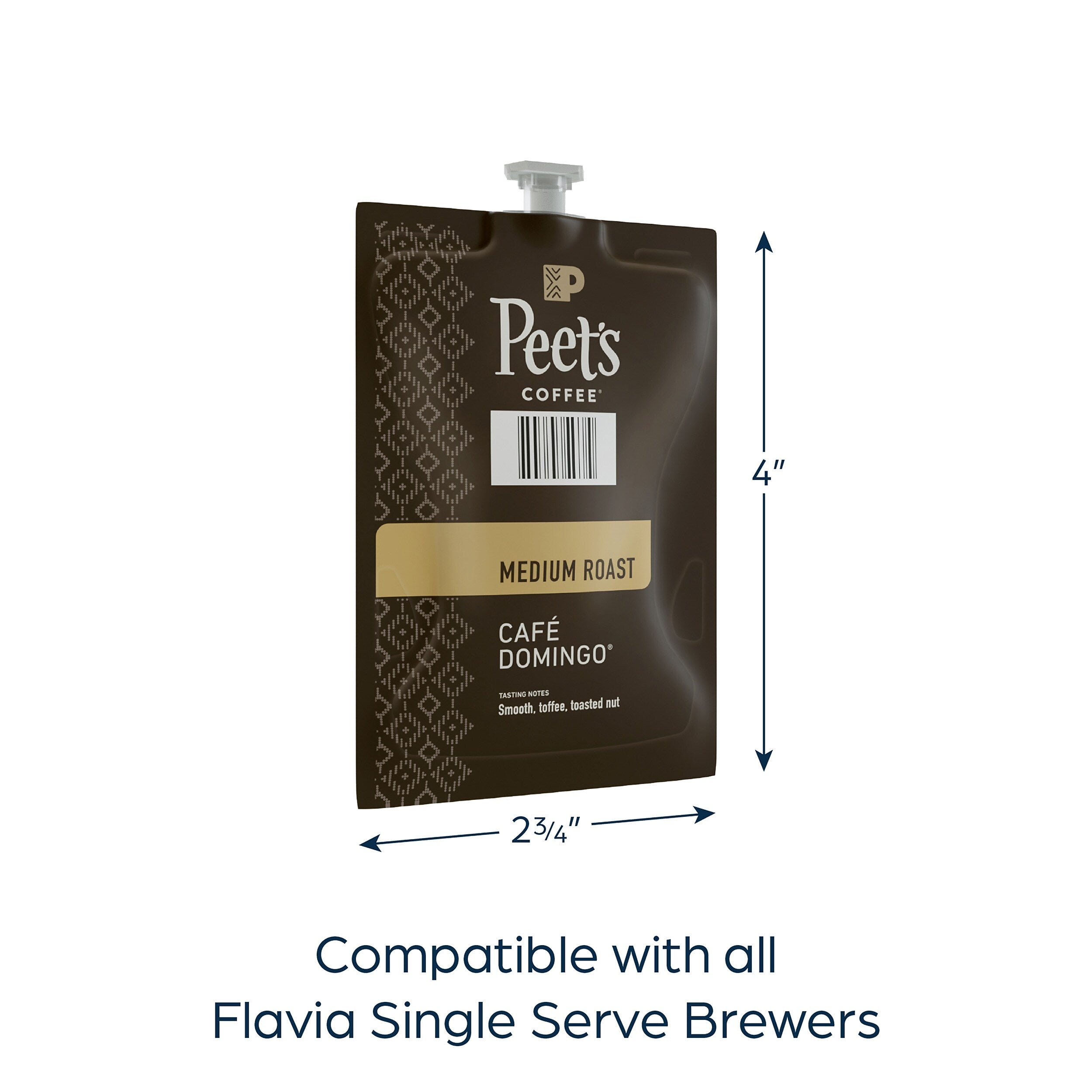 Peet's Coffee Cafe Domingo Coffee Flavia Freshpacks, Medium Roast, 76/Carton (LPC00262)