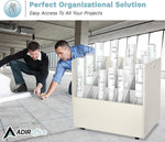 AdirOffice 21-Slot Mobile Roll File, 28.5"H x 30"W x 15.75"D, White (625-WHI-KIT1)