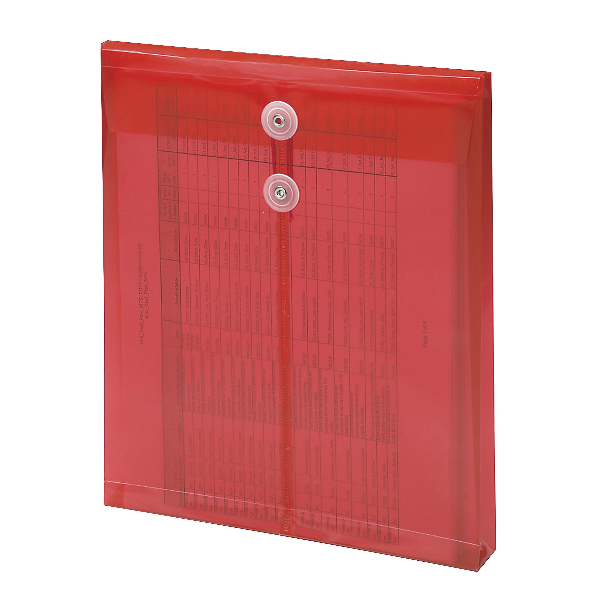 Smead Standard Plastic Filing Envelope, Letter, Red, 5/Pack (89547)