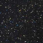 Ghent Recycled Rubber Bulletin Board, Satin Aluminum Frame, 4'H x 7' 4"W, Confetti (ATR47-CF)
