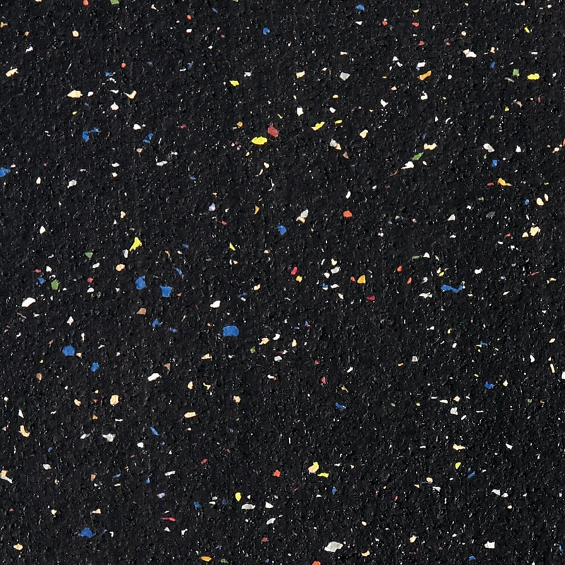 Ghent Recycled Rubber Bulletin Board, Satin Aluminum Frame, 4'H x 7' 4"W, Confetti (ATR47-CF)