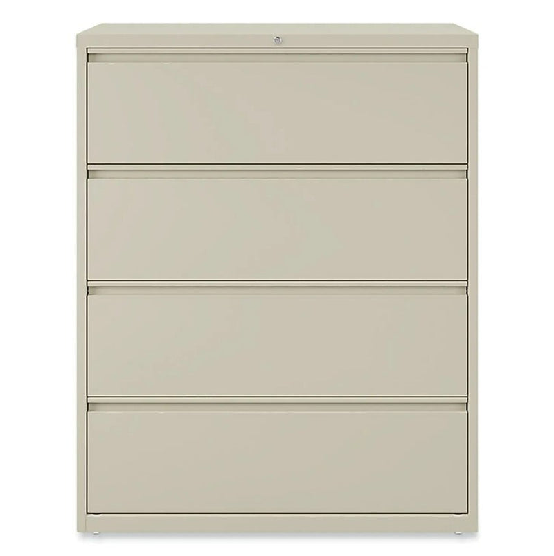 Alera 4-Drawer Lateral File Cabinet, Letter/Legal Size, Lockable, 52.5"H x 42"W x 18.63"D, Putty (ALEHLF4254PY)
