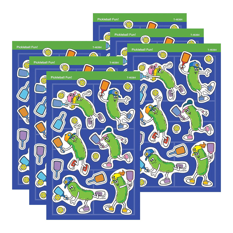 Trend Enterprises Pickleball Fun! superShapes Stickers - Large, Multicolored, 104/Pack, 6/Packs/Bundle (T-46364-6)