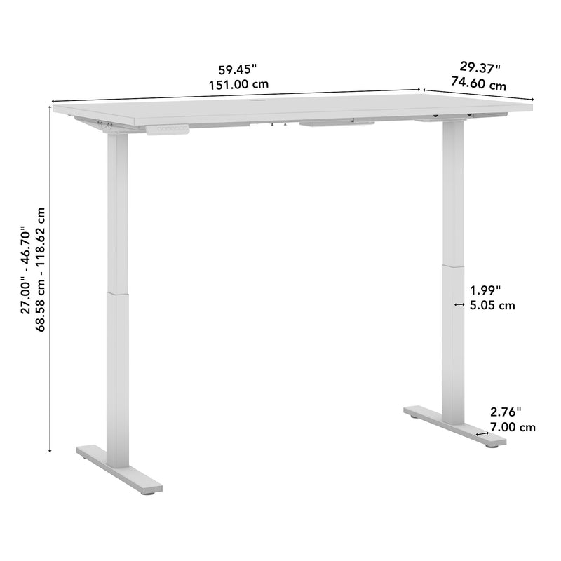 Bush Business Furniture Move 60 Series 60"W Electric Adjustable Standing Desk, Natural Elm/Black Powder Coat (M6S6030NEBK)