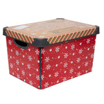 Simplify Santa's Elves Storage Tote Bin with Lid, Plastic, Multicolored (9080-30)