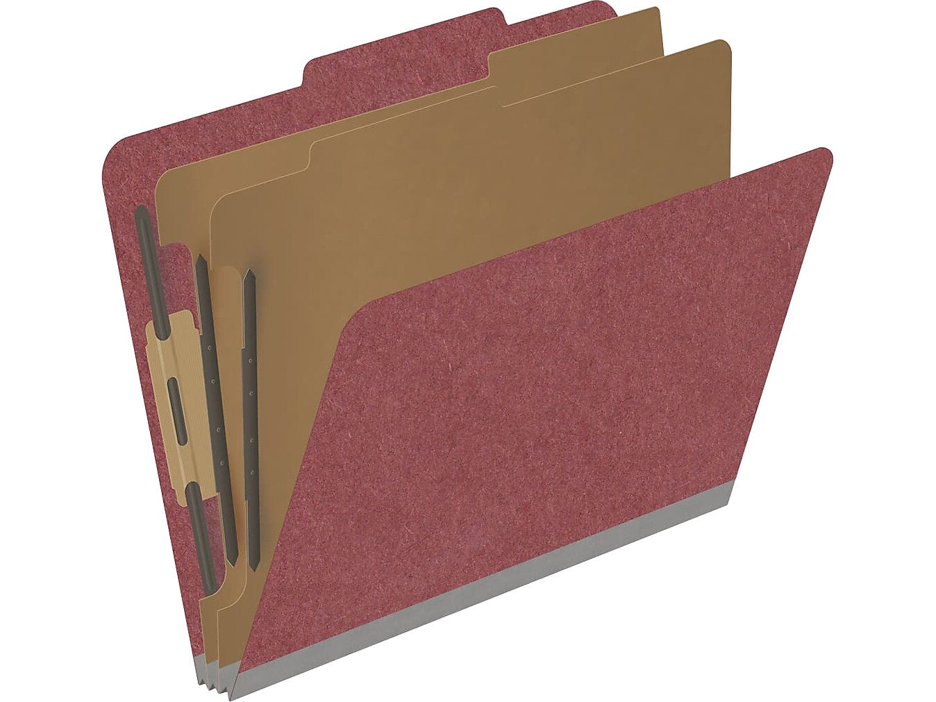 Medical Arts Press Pressboard Classification Folder, 2 Dividers, 2" Expansion, Letter Size, Dark Red, 10/Box