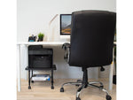 Mount-It! 2-Shelf Laminate/Steel Mobile Printer Stand with Dual Wheel Casters, Black (MI-7857)