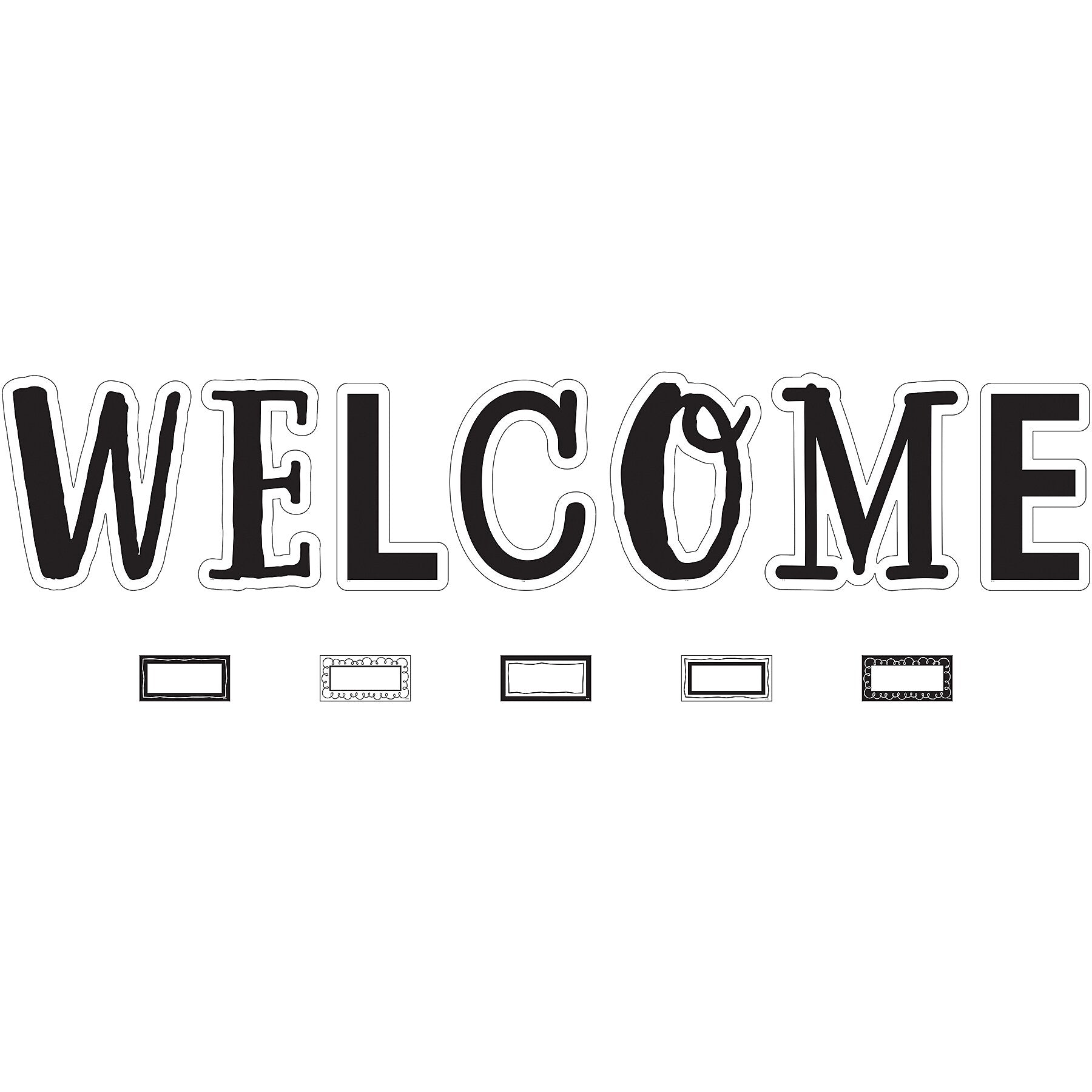 Teacher Created Resources Black and White Welcome Bulletin Board Set, 49/Set (TCR6805)