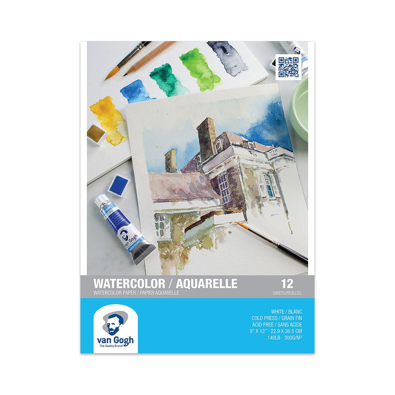 Van Gogh 9" x 12" Watercolor Sketch Pad, 12 Sheets/Pad, 3/Bundle (VNG94178005-3)