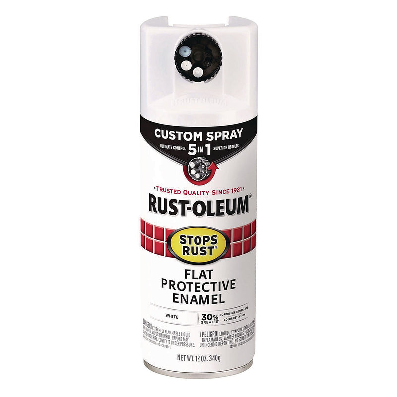 Rust-Oleum Stops Rust Protective Enamel Spray Paint, Flat White, 12 oz., 6/Carton (376856)