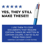 BIC 4-Color Retractable Ballpoint Pen, Medium Point, Multicolor Ink (24623/MM11)