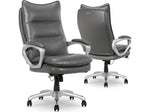 La-Z-Boy Jenkins Ergonomic Bonded Leather Executive Big & Tall Chair, 400 lb. Capacity, Gray (60075-GRY)