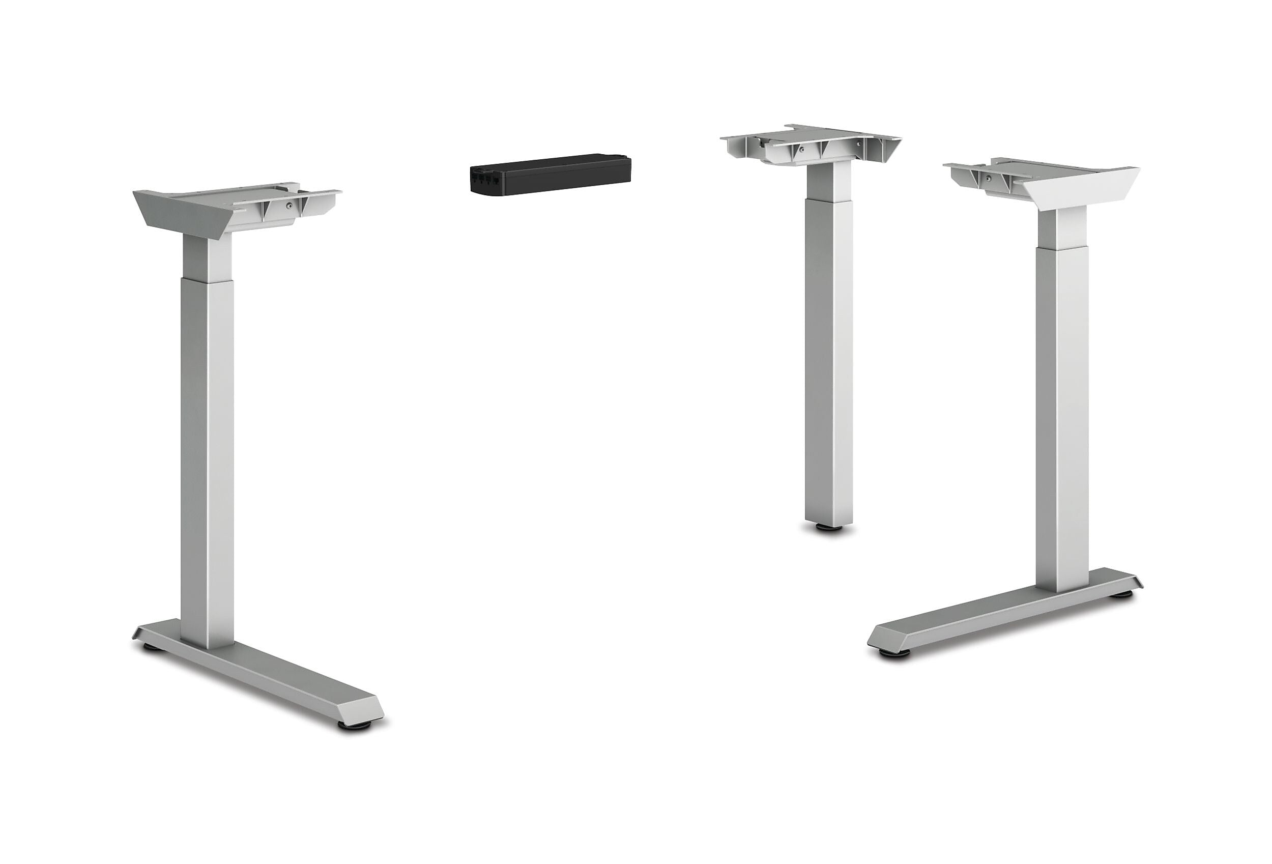 HON Coordinate Height Adjustable Base, 2 Stage, 3 Legs, Silver Finish