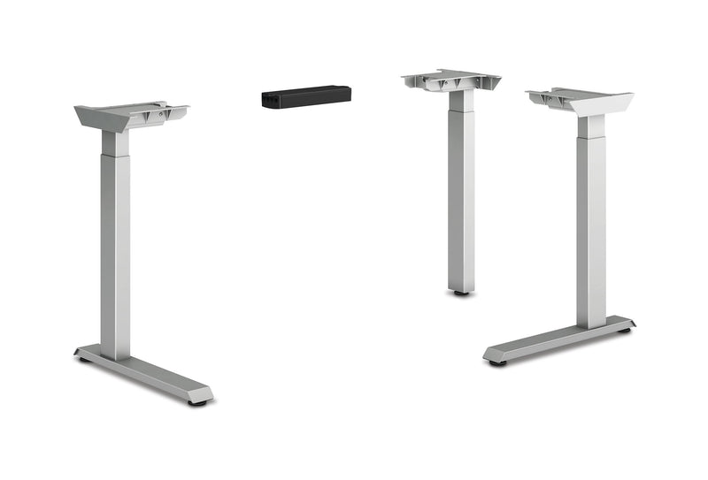 HON Coordinate Height Adjustable Base, 2 Stage, 3 Legs, Silver Finish