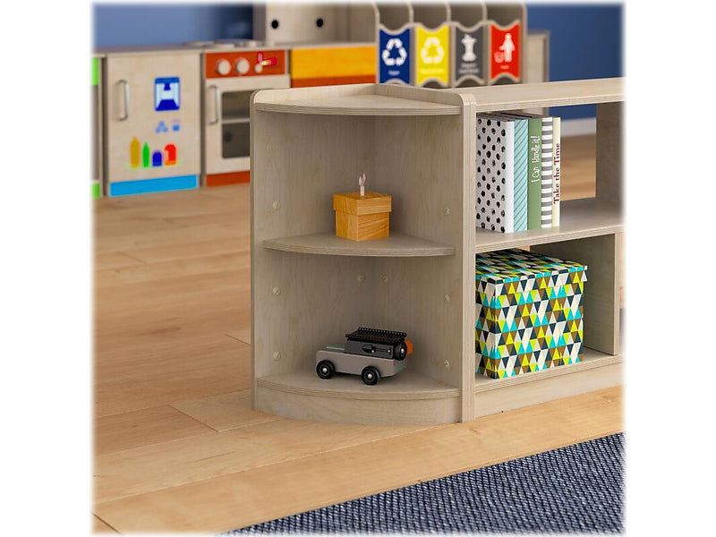 Flash Furniture Bright Beginnings 2-Section Corner Storage Unit, 24.5"H x 16.5"W x 10.5"D, Brown (MK-KE24022-GG)