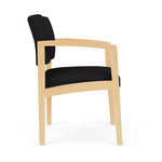 Lesro Lenox Wood Fabric Guest Chair, Open House Black/Natural (LW1101.WNA-01OHBK)