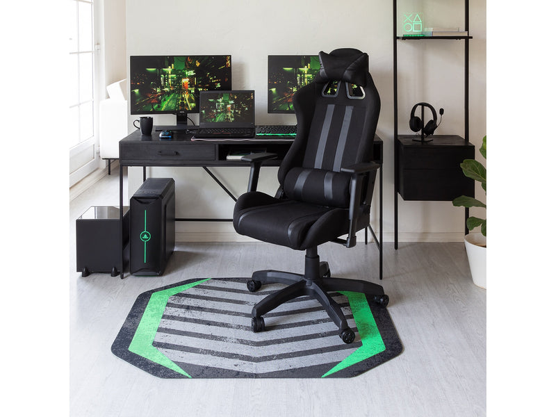 Anji Mountain Rug'd Prizm Green Carpet & Hard Floor Chair Mat, 36" x 48", Gray/Green (AMB9106)
