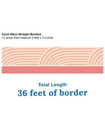 Carson Dellosa True to You Straight Borders, 3" x 3', Coral Wave, 12/Pack (108524)