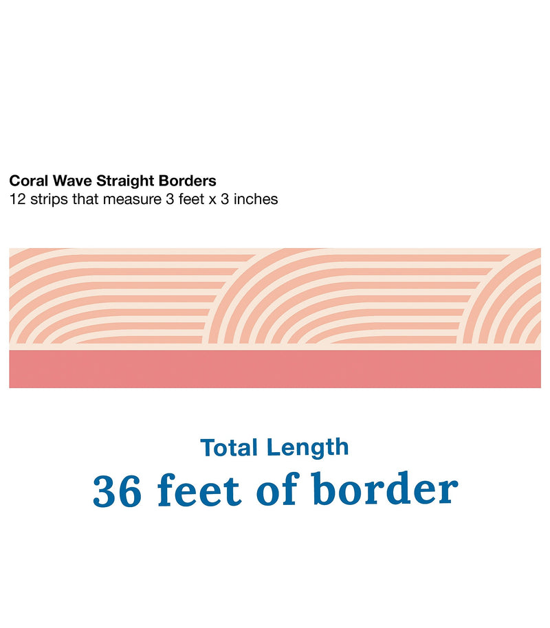 Carson Dellosa True to You Straight Borders, 3" x 3', Coral Wave, 12/Pack (108524)
