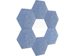 Luxor Reclaim Stick-On Decorative Acoustic Panels, 11"H x 9.5"W, Light Blue PET, 6/Pack (RCLMHEX005)