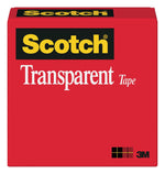 Scotch Transparent Clear Tape Refill, 0.75" x 72 yds., 3" Core, Clear (600-342592)