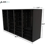 AdirOffice 500 Series 36 Compartment Literature Organizers, 39.3" x 11.8", Black, 2/Pack (500-36-BLK-2PK)