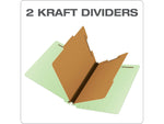 Pendaflex Pressboard Classification Folder, 2-Dividers, 2 1/2" Expansion, Letter Size, Light Green, 10/Box (23224R)