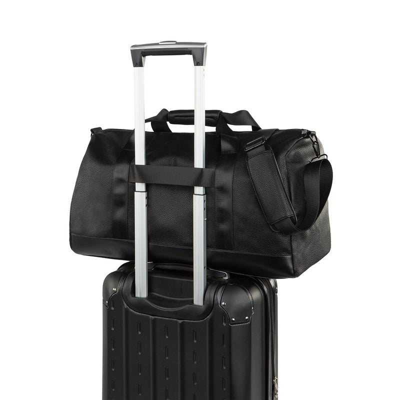 Bugatti Central 18.9" Vegan Leather Travel Duffel, Black (DUF2435BU-BLK)