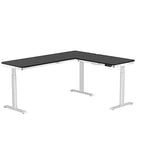 VersaDesk PowerLift 72"W Electric L-Shaped Adjustable Standing Desk, Black/White (PLLSD7260-WB-APP)