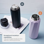WaterH BOOST Stainless Steel Triple Wall Insulated Smart Water Bottle, 32 oz., Black (B003BK)