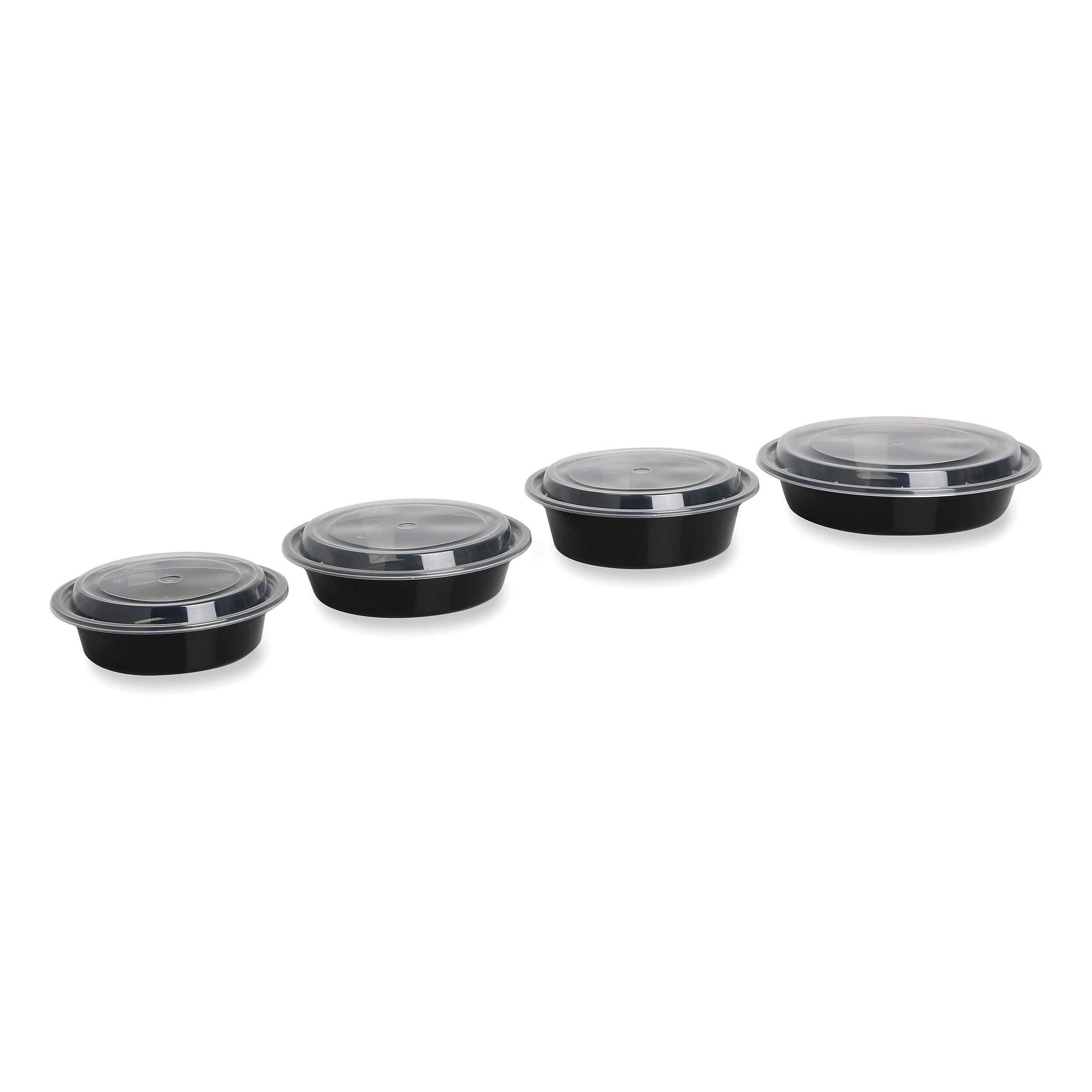 GEN Food Container with Lid, 24 oz, 7.28 x 7.28 x 1.96, Black/Clear, Plastic, 150/Carton