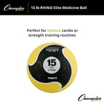 Champion Sports 15 lbs. Rhino Elite Medicine Ball, Yellow (CHMP700)