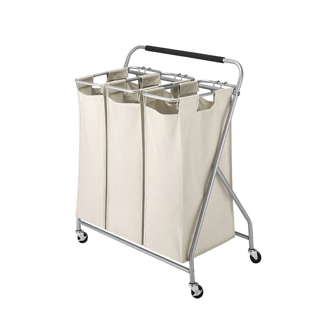 Whitmor 3-Section Rolling Laundry Sorter, Metal, (6640-4794)