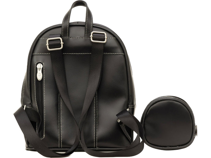 McKlein ACADIA 2-Piece Leather Backpack Set, Small, Black (99715)