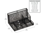 Mind Reader 8-Compartment Metal Mesh Desk Organizer and Office Supplies, Black (DORGSET-BLK)