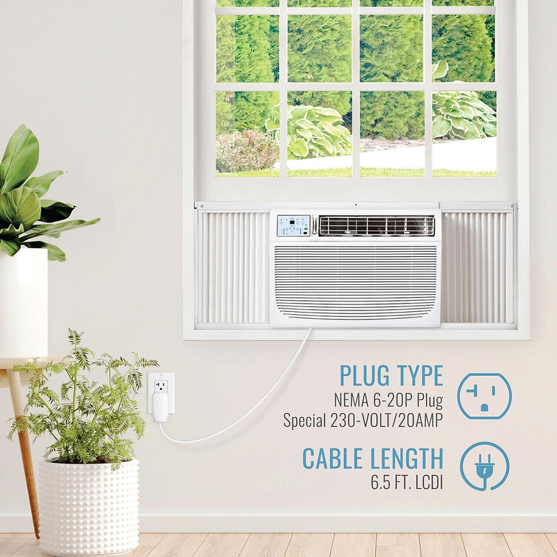 Keystone 25,000/24,700 BTU 230V Window/Wall Air Conditioner with Follow Me LCD Remote Control, White (KSTAW25C)