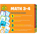School Zone Math 3-4 Flash Card, Multicolored, 4/Pack (SZP04047)