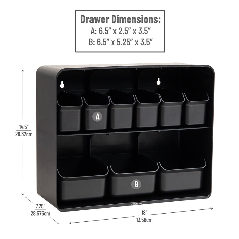 Mind Reader Plastic Organizer, Black (SNACKSHELF-BLK)
