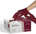 FifthPulse Powder Free Nitrile Gloves, Latex Free, X-Small, Burgundy, 200/Box (FMN100423)