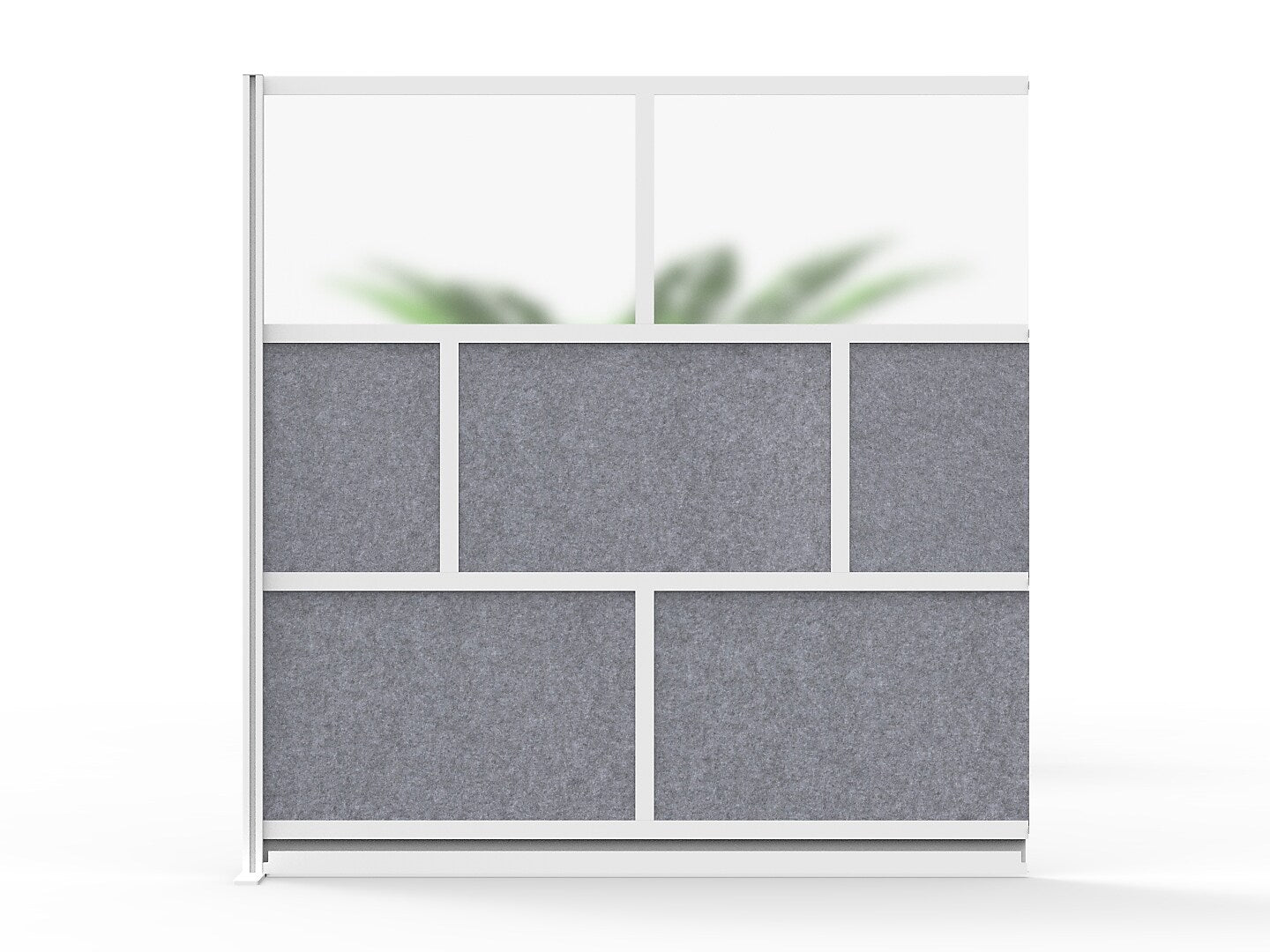 Luxor Modular Room Divider Add-On Wall, 70"H x 70"W, Gray/Frosted PET/Acrylic (MW-7070-XFCG)